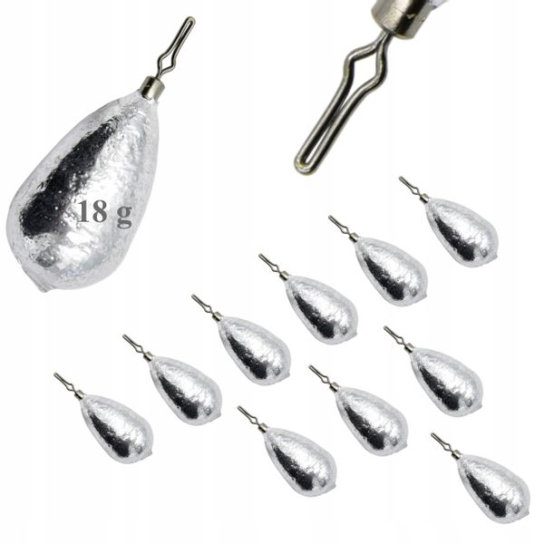 10 x CIĘŻAREK ŁEZKA Z KRĘTLIKIEM 18 g KLIPS Zacisk zdjęcie 1