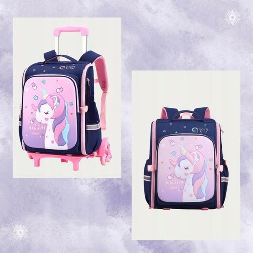 PLECAK SZKOLNY TORNISTER NA KÓŁKACH DO SZKOŁY POJEMNY JEDNOROŻEC WALIZKA na Arena.pl