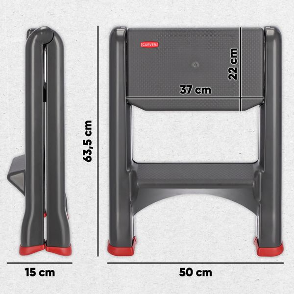 Curver 155160 Taboret Składany Grafitowy Do 150kg zdjęcie 4