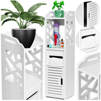 PÓŁKA NA PAPIER TOALETOWY REGAŁ SŁUPEK AŻUROWY BIAŁY ŁAZIENKOWY SZAFKA WC