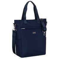 shopperka damska w granatowym kolorze, jednokomorowa i zamykana