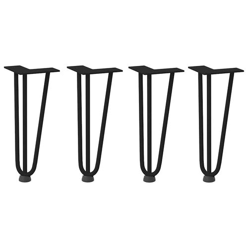 Nogi do stolika kawowego w kształcie spinki do włosów 4 szt. Czarne 30 cm S na Arena.pl