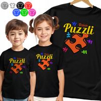 KOSZULKA DZIECIĘCA - PUZZLE NA DZIEŃ PUZZLI DNI SZKOLNE - 134 M
