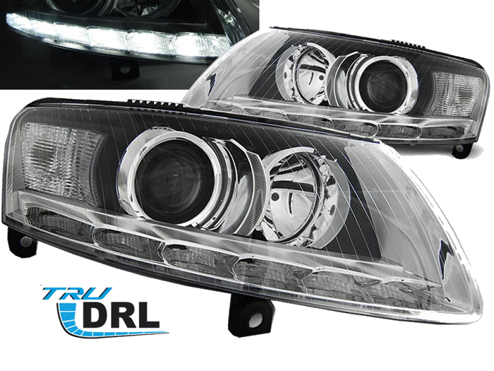 LAMPY REFLEKTORY DO  AUDI A6 C6 OD 2004 DO 2008 LED do DZIENNEJ Bi -XENON zdjęcie 1
