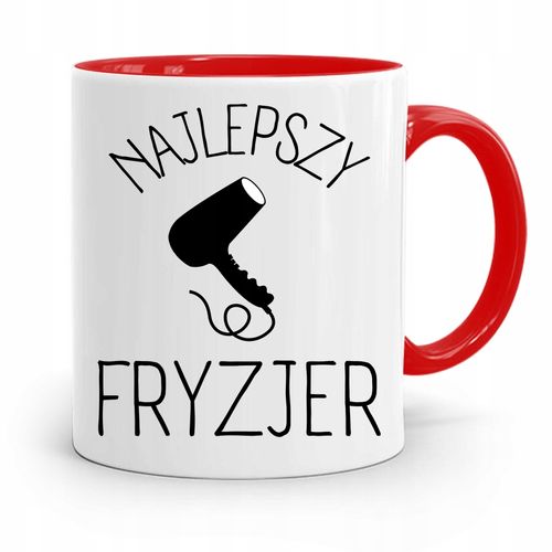 Kubek Czerwony Fryzjera Najlepszy Fryzjer Prezent Z Nadrukiem Ze Zdjęciem na Arena.pl