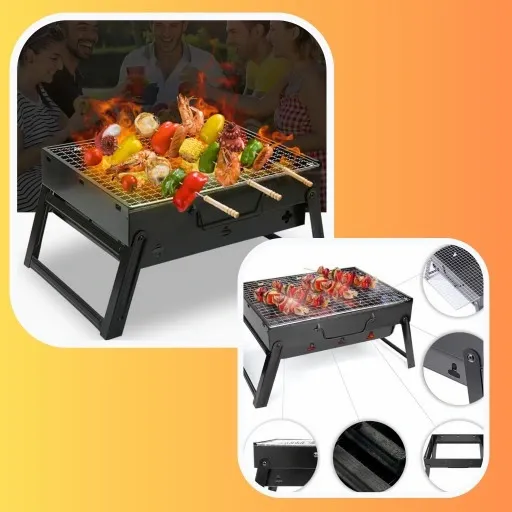 SKŁADANY PRZENOŚNY GRILL TURYSTYCZNY + LATARKA zdjęcie 4