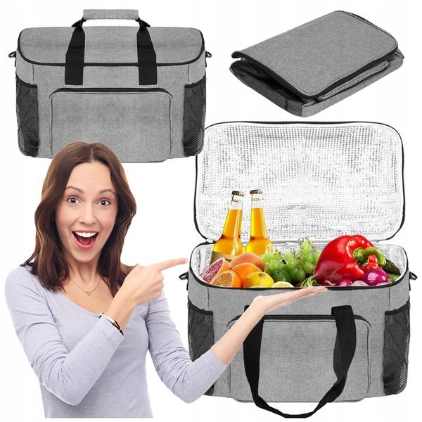 TORBA TERMICZNA śniadaniowa PLAŻOWA PIKNIKOWA lodówka NA JEDZENIE 28 litrów zdjęcie 2