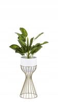 Kwietnik metalowy NA KWIATY 46 cm złoto biały LOFT