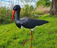 Figura ozdobna BOCIAN ŚREDNI H: 75cm czarny ogrodowa