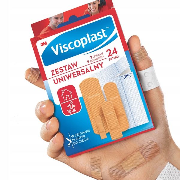VISCOPLAST Zestaw plastrów uniwersalnych 24 SZTUKI MIX ROZMIARÓW x 2 opak zdjęcie 7