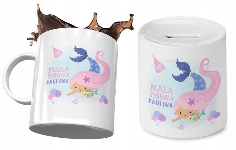 Dla Pauliny Zestaw Kubek + Skarbonka Dla Dziecka Z Nadrukiem Ze Zdjęciem zdjęcie 1