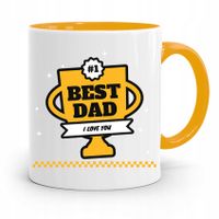 Kubek Żółty Prezent Na Dzień Ojca Best Dad Z Nadrukiem Ze Zdjęciem