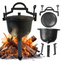 KOCIOŁEK ŻELIWNY GARNEK myśliwski węgierski pieczonki 8L NA OGNISKO