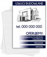 Ulotki A4 reklamowe firmowe 1000 szt różne wzory USŁUGI BUDOWLANE