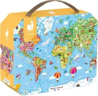 Puzzle w walizce: Ogromna mapa świata (300 el.) – Janod