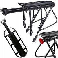 BAGAŻNIK ROWEROWY ALUMINIOWY MOCNY UNIWERSALNY AŻ 110KG WYTRZYMAŁY NA ROWER