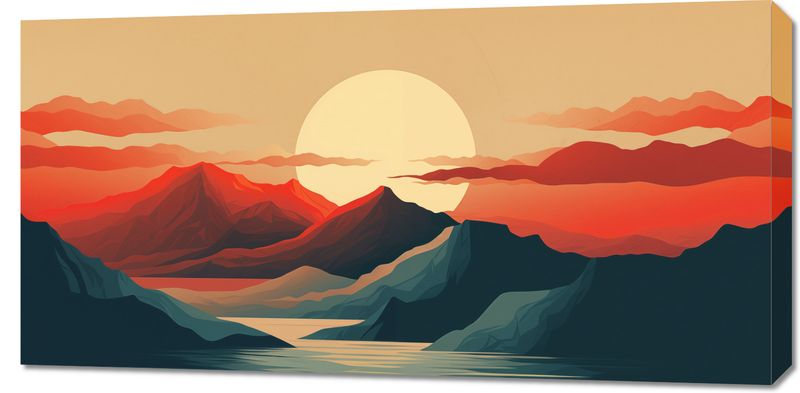 Obraz 100x50cm Zachód Słońca nad Górami zdjęcie 1