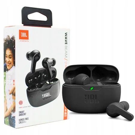 Słuchawki bezprzewodowe douszne JBL Wave Beam TWS Bluetooth 5.1 czarne na Arena.pl