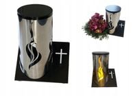 Znicz metalowy TUBA.Znicz artystyczny,Latarnia,Lampion na grób PŁOMIEŃ