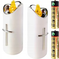 DUŻA ŚWIECA LED NA BATERIE WKŁAD DO ZNICZY 15cm DO ZNICZA ZNICZ WKŁADY