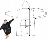 CIEPŁA BLUZA KOC OVERSIZE XXL 2W1 GRUBA FUTRZAK MIĘKKA Z KAPTUREM SZLAFROK