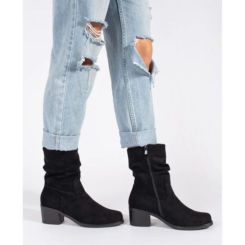 Czarne botki kowbojki z marszczoną cholewką r.38 na Arena.pl