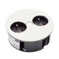 Gniazdo wpuszczane w blat TWIST 2x230V, Biały mat