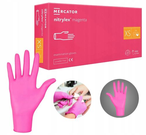 rękawice nitrylowe 100 szt. 6-xs nitrylex magenta na Arena.pl