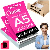 Ulotki A5 200 sztuk kreda 150gsm - DWUSTRONNE | mat / błysk + wizualizacja