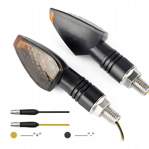 4x KIERUNKOWSKAZY MOTOCYKLOWE QUADA HOMOLOGACJA 12 V CZARNE DYMIONE 14 LED na Arena.pl