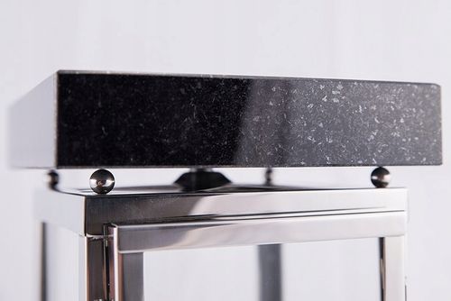 Lampion znicz nagrobny na pomnik srebrny stal nierdzewna + czarny granit na Arena.pl