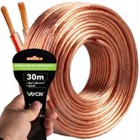 KABEL PRZEWÓD GŁOŚNIKOWY DWUŻYŁOWY PROFESJONALNY AUDIO HQ 2x1,5mm 30m