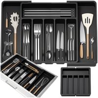 ORGANIZER WKŁAD DO SZUFLADY KUCHENNEJ NA SZTUĆCE PRZYBORY ROZSUWANY