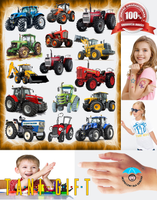Duży Zestaw Mega Tatuaży zmywalnych - Traktory