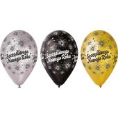 balony szczęśliwego nowego roku,6szt,metaliczne
