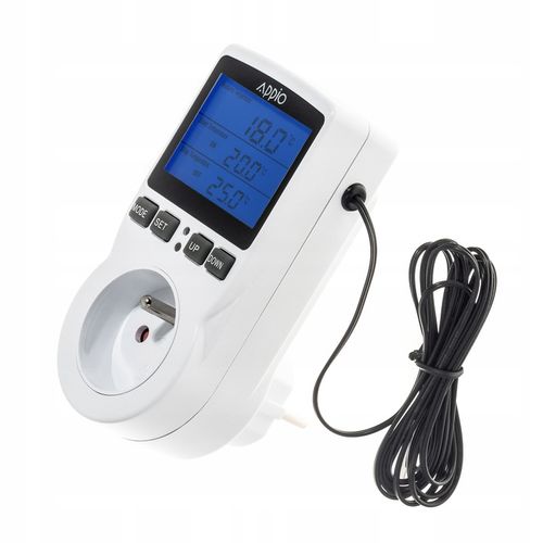 TERMOSTAT ELEKTRONICZNY REGULATOR Temperatury 230V Gniazdo sieciowe na Arena.pl