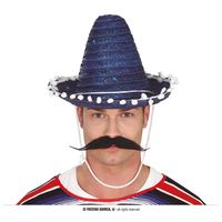 kapelusz niebieski sombrero słomiany meksykański