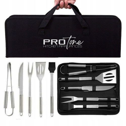 STALOWY Zestaw grillowy akcesoria przybory sztućce do grilla 5w1 + ETUI na Arena.pl