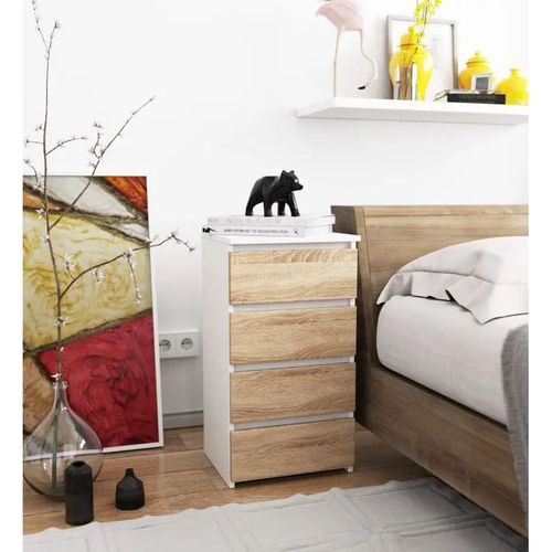 Szafka do sypialni, STILO, 4 szuflady, 40x35x74, sonoma, mat | TYLETEGOTU na Arena.pl