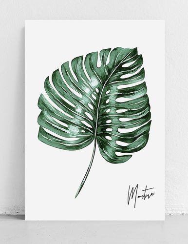 Plakat monstera podpis 21x29,7 cm A4 na Arena.pl