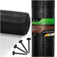 Siatka na krety 1 m x 100 m + 100 szt. kołków ochrona przeciw kretom, nornicom 30g/m2