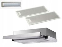 Srebrny okap kuchenny teleskopowy podszafkowy Marin 60cm Inox