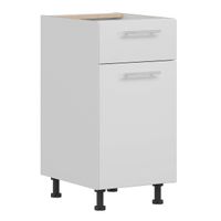 Tiffany T-16/D40S1 Biały połysk MDF szafka kuchenna stojąca drzwi, szuflada, szybko