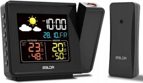 Stacja Pogody Pogodowa Zegar Czujnik Zewnętrzny Higrometr Budzik na Arena.pl