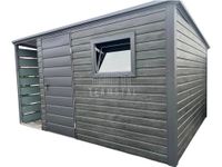 Schowek Domek Ogrodowy 3x2,5 + wiata 1x2,5m drzwi okno dach spad  TS834