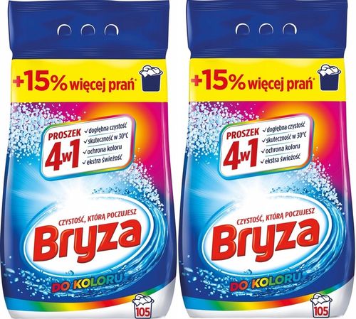 Zestaw Bryza 4w1 Proszek do prania koloru 2 x 8,45 kg 260 prań XXL na Arena.pl
