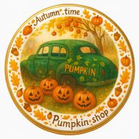 CIASTKO LUKROWANE HALLOWEN GARDEN ROZ.XL KOŁO JESIEŃ RĘCZNIE ROBIONE