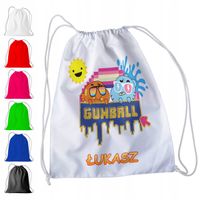 WOREK PLECAK SPORTOWY NA WF DLA DZIECI - GUMBALL + IMIĘ! BAJKA DARWIN LARRY