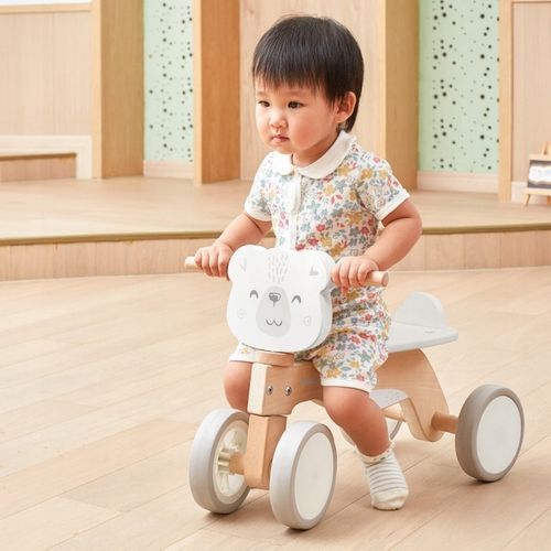 VIGA DREWNIANY JEŹDZIK MIŚ miękkie koła NAUKA JAZDY jakość SOLIDNY lekki na Arena.pl