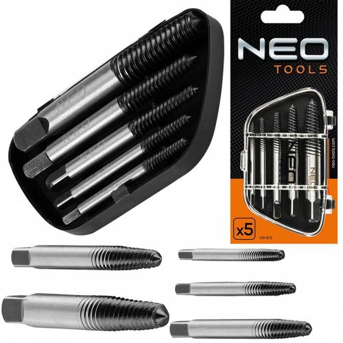 NEO 5 SZT WYKRĘTAKÓW WYKRĘTAKI DO ZERWANYCH USZKODZONYCH ŚRUB M3-M18 09-615 na Arena.pl
